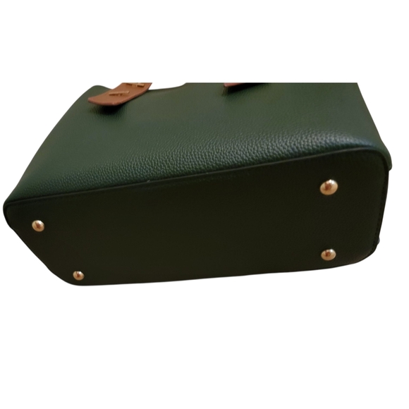 Nwot Green and Tan Women's Handbag. - Picture 5 of 9
